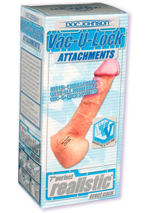 Vac U Lock Perfect Realistic Cock 7 Inch Flesh