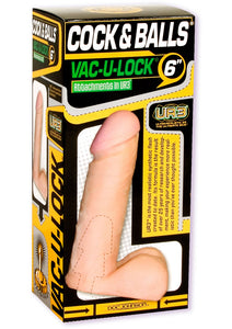 Vac U Lock UR3 Cock And Balls 6 Inch Flesh