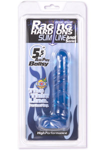 Raging Hard Ons Slim Line Anal Series Ass Play Ballsy Dong 5.5 Inch Blue