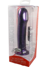 Load image into Gallery viewer, Buzz 1 Silicone Vibrating Dildo With Removable Bullet 6.6 Inch Midnight Purple