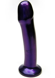 Buzz 1 Silicone Vibrating Dildo With Removable Bullet 6.6 Inch Midnight Purple