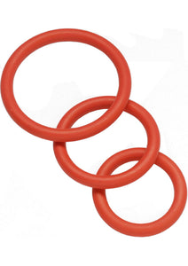 Nitrile Cock Ring Set 3 Sizes Per Pack Red