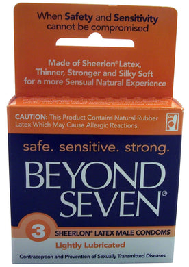 Beyond Seven Condom Lightly Lubricated 3 Pack