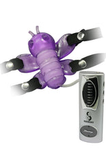 Load image into Gallery viewer, Honeysucker Bee Vibrating Strap On Purple