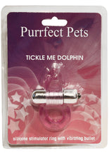 Load image into Gallery viewer, Purrrfect Pets Tickle Me Dolphin Silicone Stimulator With Vibrating Bullet Purple