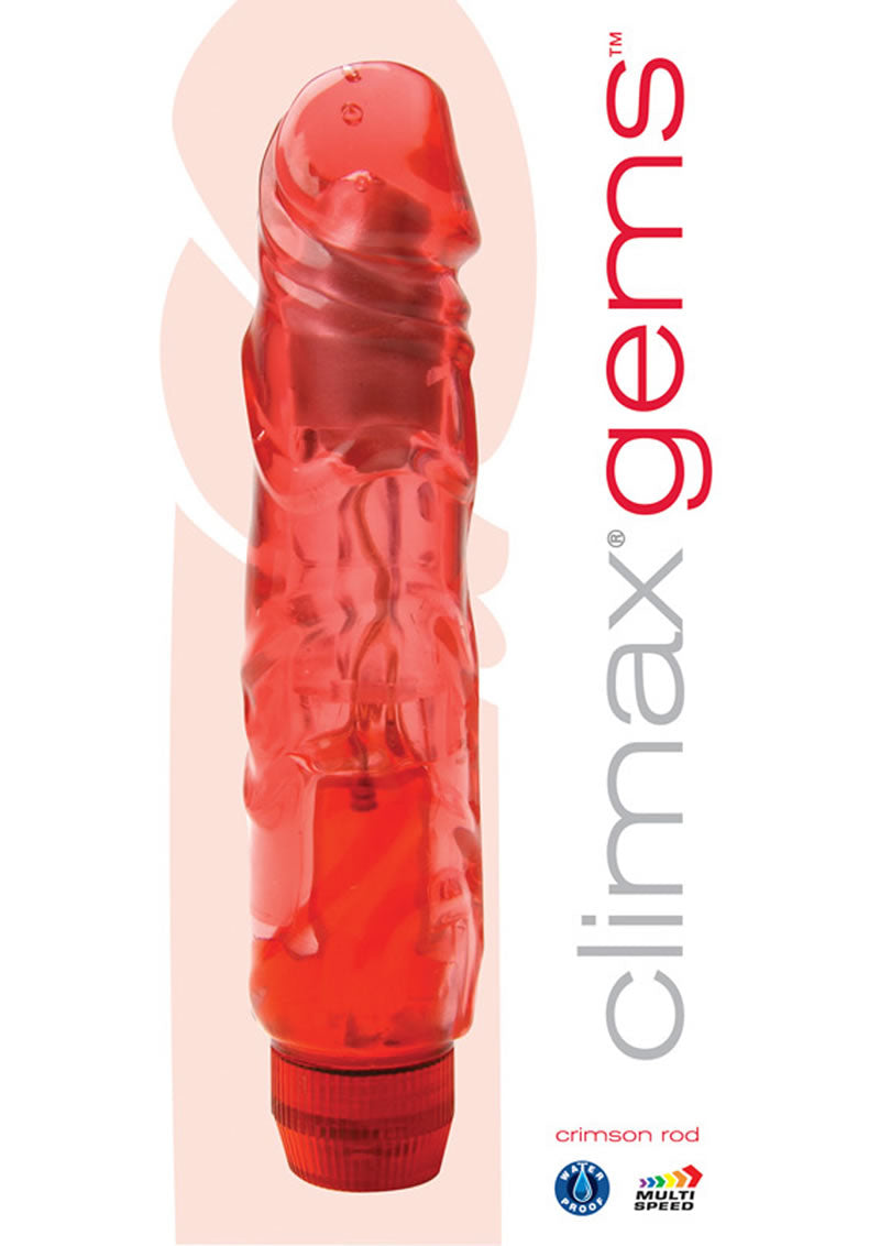 Climax Gems Crimson Rod Vibrator Waterproof 6.5 Inch Red