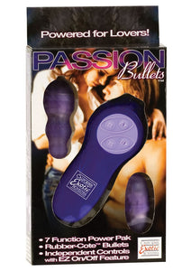 Passion Bullets 7 Function Power Pack Rubber Cote Dual Bullets Purple