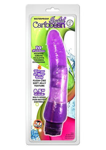 Crystal Caribbean Number 1 Jelly Realistic Vibrator Waterproof Purple 8.5 Inch