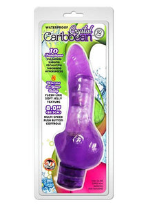 Crystal Caribbean Number 2 Jelly Realistic Vibrator Waterproof Purple 8 Inch