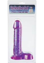 Load image into Gallery viewer, REFLECTIVE GEL SERIES DONG WITH BALLS 6 INCH PURPLE
