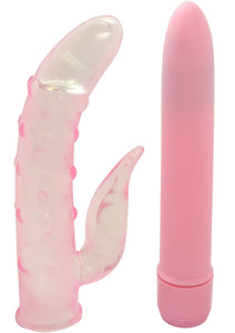 G Curve With Naughty Tickler Vibrator With Sleeve Waterproof Pink