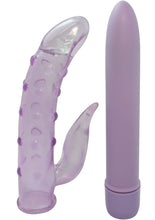 Load image into Gallery viewer, G Curve With Naughty Tickler Vibrator With Sleeve Waterproof Lavender