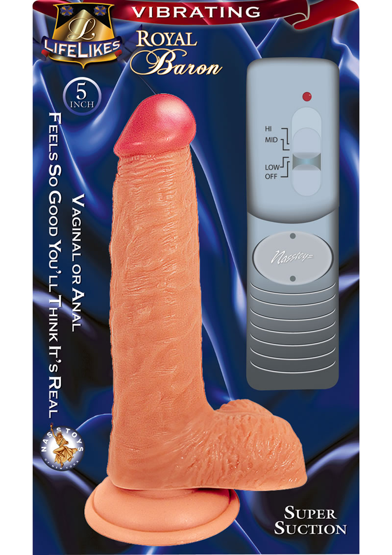 Lifelikes Vibrating Royal Baron Vibrator 5 Inch Flesh