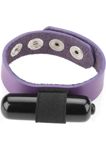 Crave Multi Speed Vibrating Leather Cock Ring Purple