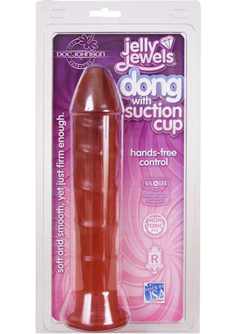Jelly Jewels Dong With Suction Cup 8 Inch Ruby