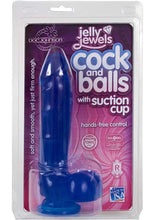 Load image into Gallery viewer, Jelly Jewels Cock And Balls With Suction Cup 8 Inch Sapphire