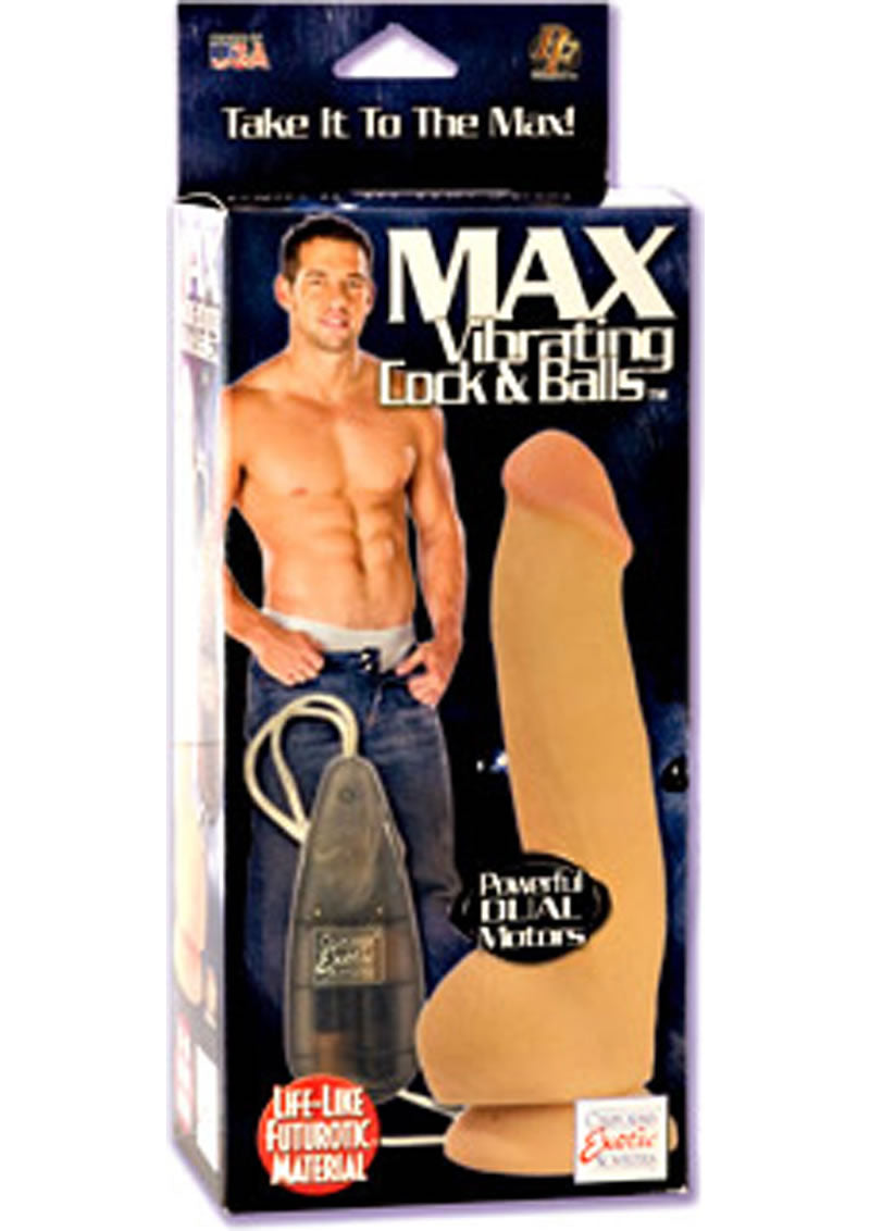 Max Vibrating Cock And Balls 6.75 Inch Ivory