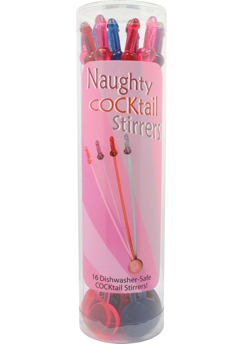 Naughty Cocktail Stirrers 16 Per Pack Assorted Colors