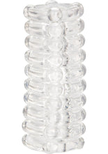 Load image into Gallery viewer, RIBBED STROKER REVERSIBLE TEXTURED MASTURBATOR SLEEVE CLEAR