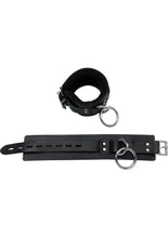 Load image into Gallery viewer, Lavish Deluxe Locking Ankle Restraints With Real Fleece Lining Black