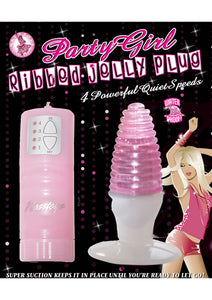 Party Girl Ribbed Jelly Plug Waterproof Pink