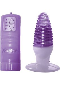 Party Girl Ribbed Jelly Plug Waterproof Purple