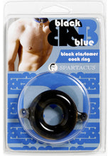 Load image into Gallery viewer, Black And Blue Elastomer Cock Ring Black