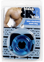 Load image into Gallery viewer, Black And Blue Elastomer Cock Ring Blue