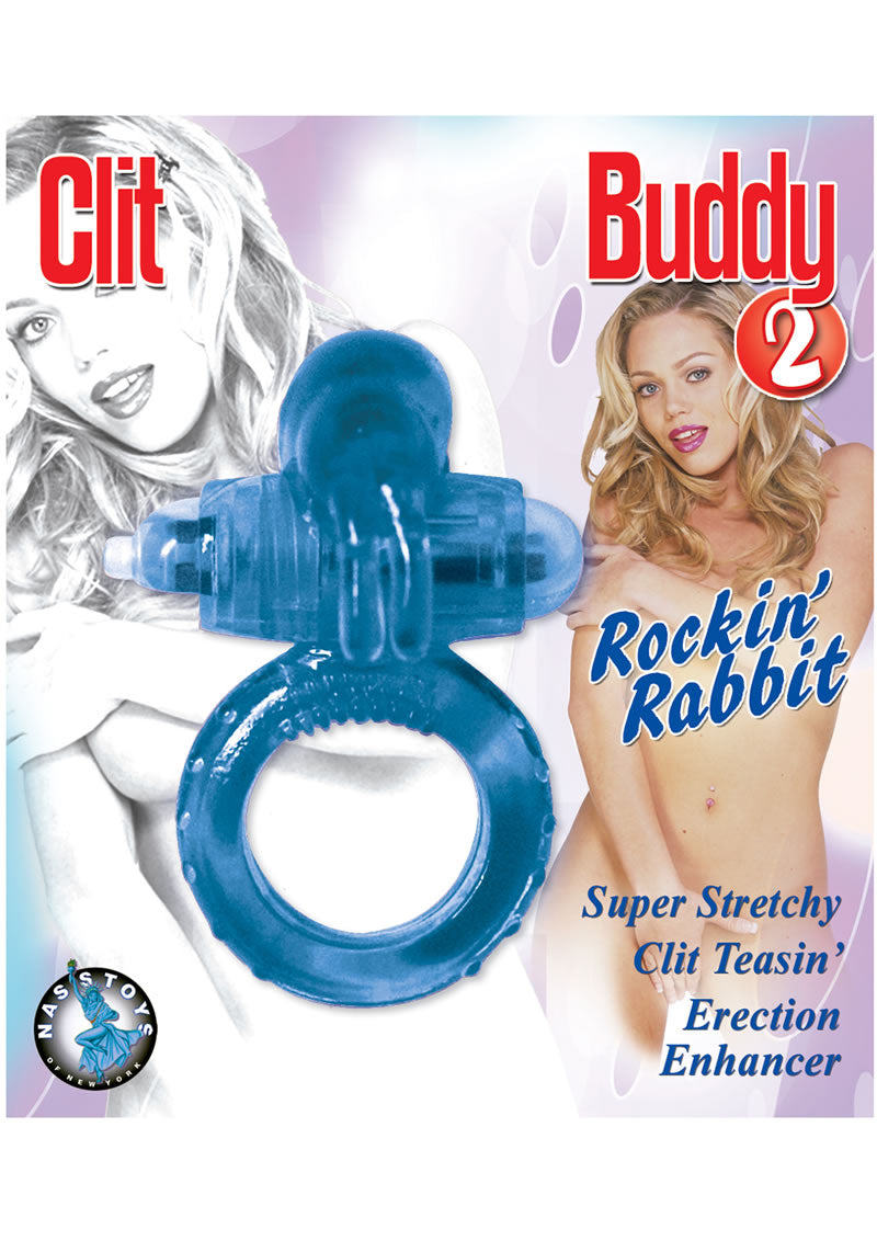 Clit Buddy 2 Rockin Rabbit Cock Ring Blue