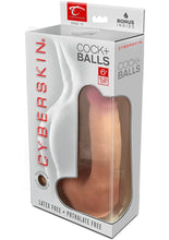 Load image into Gallery viewer, Cyberskin Cock Plus Balls Dildo 6 Inch Natural