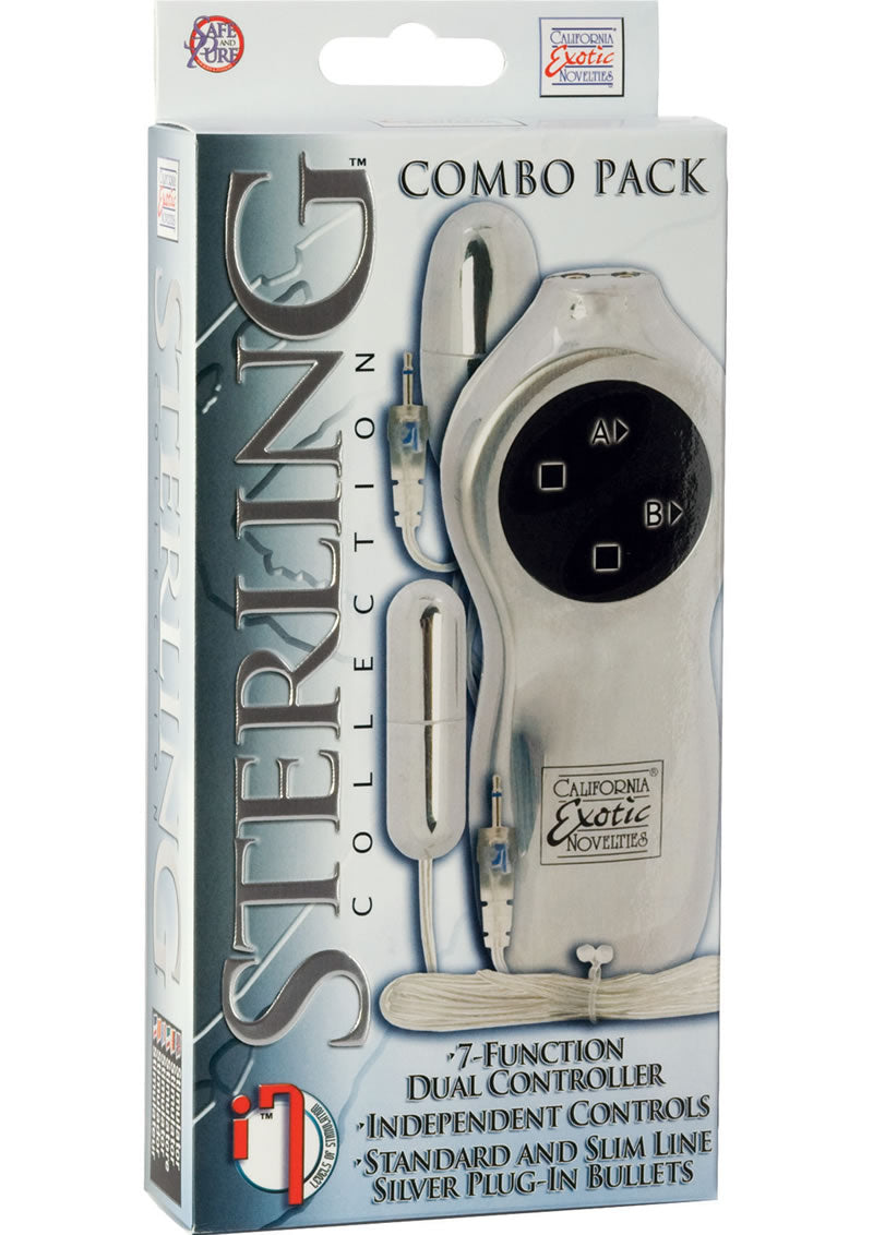 Sterling Collection Combo Pack 5 Standard And Slim Line Silver Plug In Bullets With 7 Dual Functino Controller