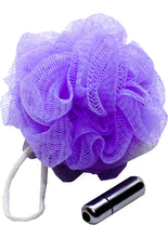 Load image into Gallery viewer, Sex In The Shower Vibrating Mesh Sponge With Bullet Purple