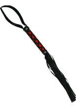 Load image into Gallery viewer, Tantric Satin Ties Pleasure Whip Black with Red