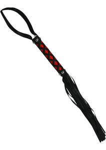 Tantric Satin Ties Pleasure Whip Black with Red