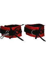 Load image into Gallery viewer, Tantric Satin Ties Wrist Cuffs Red with Black