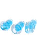 Load image into Gallery viewer, Adam And Eve CyberSkin Translucent Stroker Triplets Set Of 3 Blue