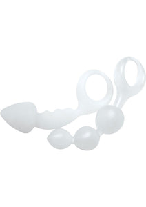 Bottoms Up Butt Silicone Anal Toy Set Butt Plugs Waterproof Ice 4 Inches Each