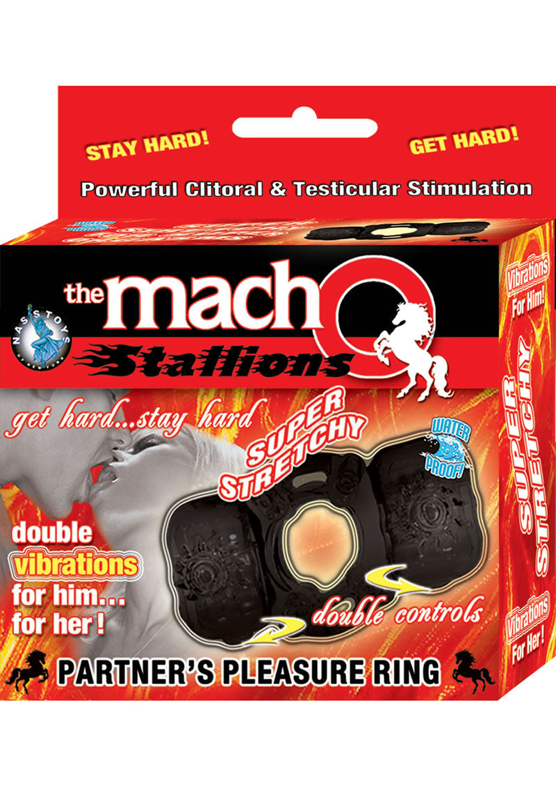 The Macho Stallions Partners Pleasure Ring Waterproof Black