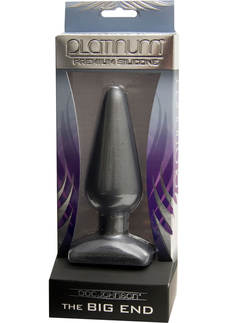 Platinum Premium Silicone The Big End Medium Anal Butt Plug Charcoal