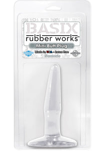Basix Rubber Works Mini Butt Plug 4.5 Inch Clear