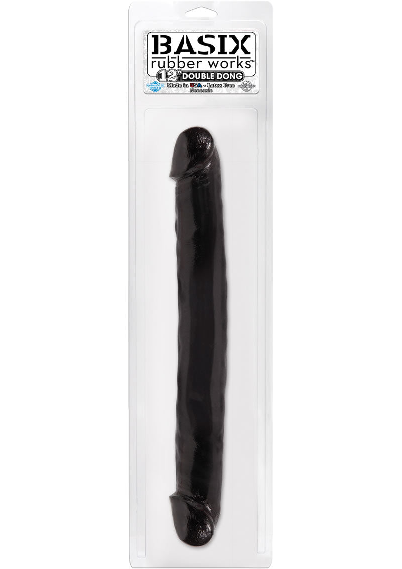 Basix Rubber Works 12 Inch Double Dong Waterproof Black