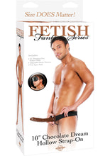 Load image into Gallery viewer, Fetish Fantasy Series Chocolate Dream Hollow Strap On Dong Brown 10 Inch