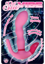 Load image into Gallery viewer, She Vibe 3 Speed 3 Point Massager 6 Inch Pink