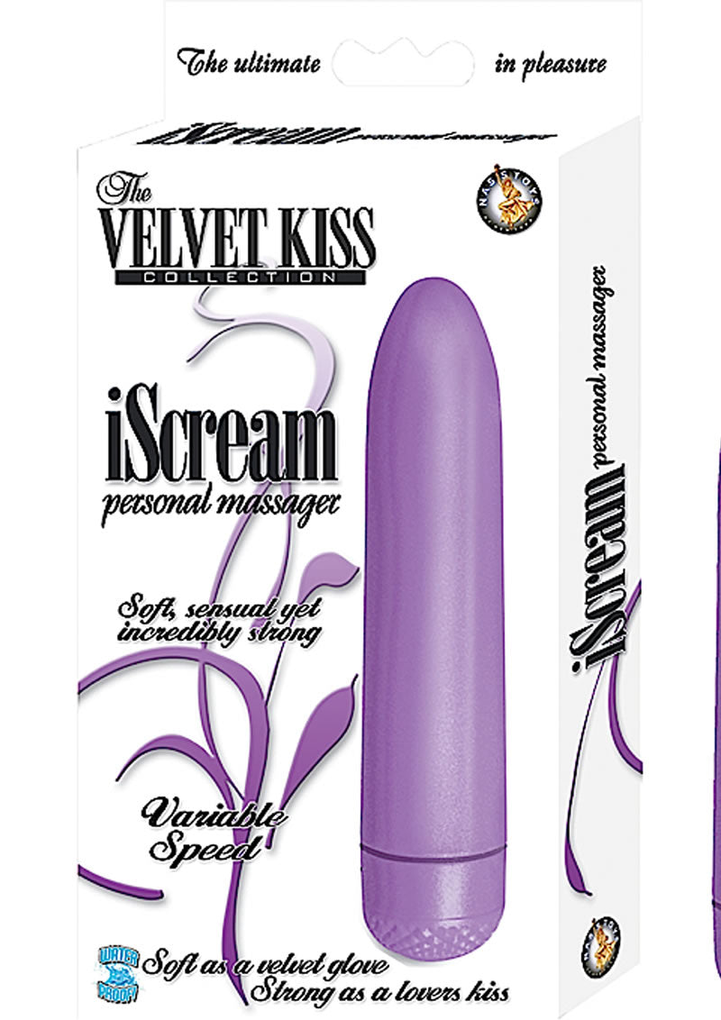 The Velvet Kiss Collection iScream Personal Massager Waterproof 5 inch Purple