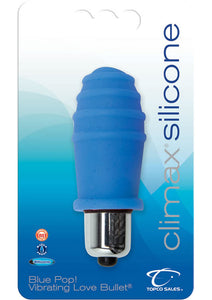 Climax Silicone Vibrating Bullet Silicone Waterproof Blue Pop