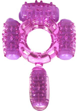 Load image into Gallery viewer, Humm Dinger Super Quad Vibrating Cock Ring Purple