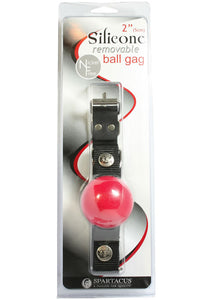 Removable Silicone Ball Gag 2 Inch Red