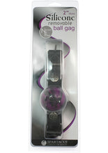Load image into Gallery viewer, Removable Silicone Ball Gag 2 Inch Purple