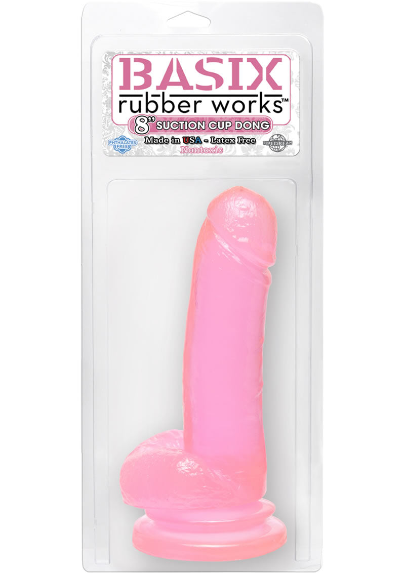 Basix Rubber Works 8 Inch Suction Cup Dong Pink