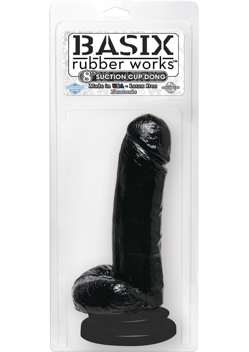 Basix Rubber Works 8 Inch Suction Cup Dong Black